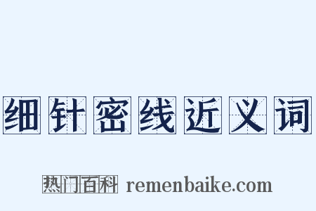 细针密线近义词是什么意思的图片
